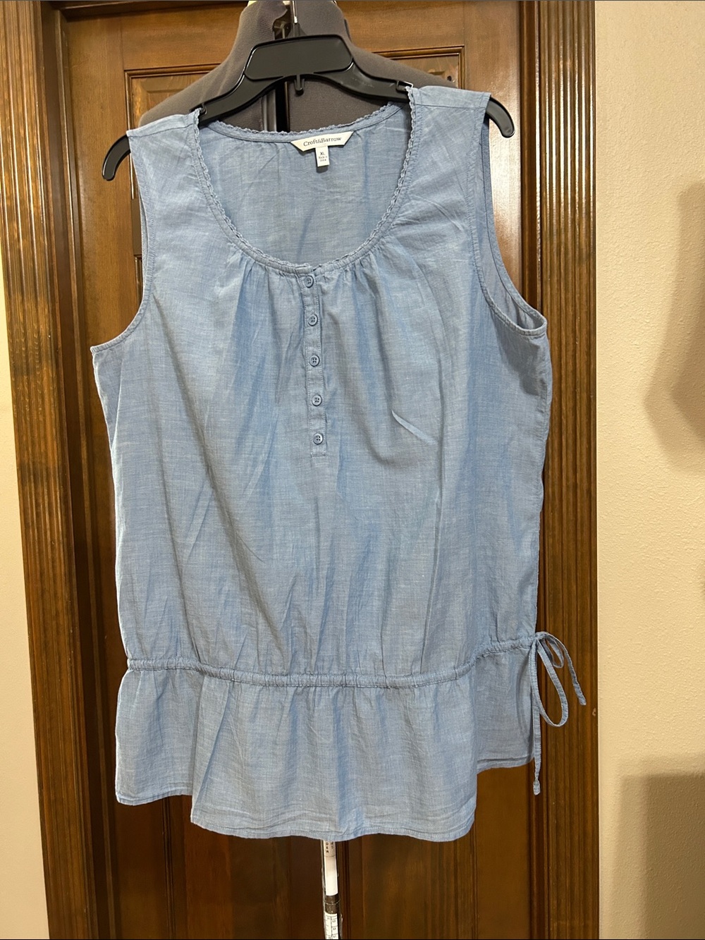 Croft and Barrow 100% Cotton light blue18 sleeveless pullover blouse XL